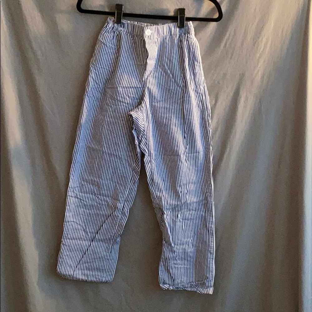 Blue White Striped Pajama Pants